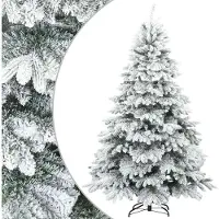 Syfax Künstlicher Scharnier-Weihnachtsbaum schneebedeckt Weiß 240 cm