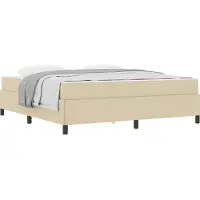 vidaXL Boxspringbett Creme 180 x 200 cm Stoff