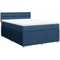 Syfax Boxspringbett mit Matratze Blau 140x200 cm Stoff