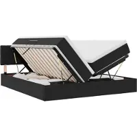 vidaXL Aufbewahrungsbett mit Matratze mit Kopfteil Schwarz 90 x 200 cm