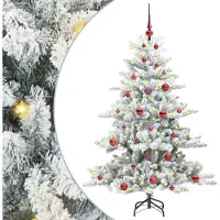 Syfax Künstlicher klappbarer Weihnachtsbaum Weiß 150 cm PVC und Stahl