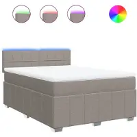 Syfax Boxspringbett mit Matratze Taupe 140x190 cm Stoff