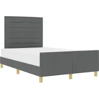 Syfax Bettgestell mit Kopfteil Dunkelgrau 140 x 200 cm Stoff