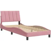 Syfax Bettgestell ohne Matratze "Hanko" Rosa 80x200 cm Samt