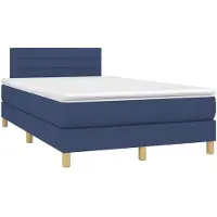 Syfax Boxspringbett mit Matratze Blau 120x190 cm Stoff