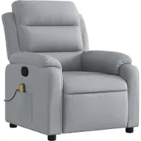 Syfax Massage-Relaxsessel, hellgrauer Stoff