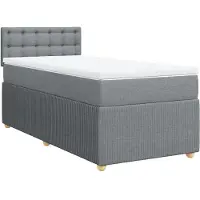 Syfax Boxspringbett mit Matratze Hellgrau 100x200 cm Stoff