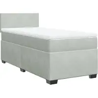 Syfax Boxspringbett mit Matratze Hellgrau 100x200 cm Samt