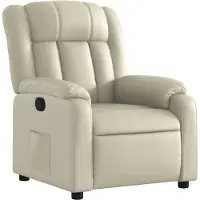 Syfax dkd-home-decor Relaxsessel Creme Kunstleder 78 x 92 x 98 cm mit manueller Liegefunktion