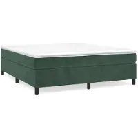 Syfax Boxspringbett mit Matratze Dunkelgrün 200x200 cm Samt