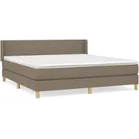 Syfax Boxspringbett mit Matratze Taupe 180x200 cm Stoff