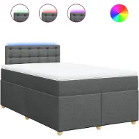 Syfax Boxspringbett mit Matratze Dunkelgrau 120x190 cm Stoff