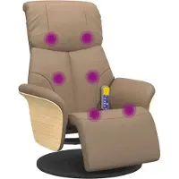 Syfax Massagesessel mit Fußteil Cappuccino-Braun Kunstleder