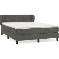 Syfax Boxspringbett mit Matratze Dunkelgrau 140x200 cm Samt