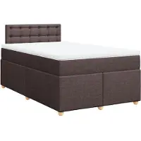 Syfax Boxspringbett mit Matratze Dunkelbraun 120x200 cm Stoff