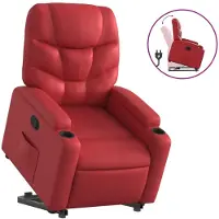 Syfax Relaxsessel mit Aufstehhilfe Rot Kunstleder