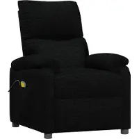 Syfax Massagesessel Schwarz Stoff, 6 Massagezonen, Vibrations- & Liegefunktion, inkl. Fernbedienung, 73x101x92 cm