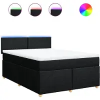 Syfax Boxspringbett mit Matratze Schwarz 160x200 cm Stoff