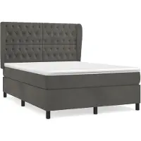 Syfax Boxspringbett mit Matratze Dunkelgrau 140x190 cm Samt
