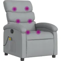 Syfax Hellgrauer Stoff Massagesessel mit 6-Punkt-Vibrationsmassage, verstellbar, 70x92x99,5 cm