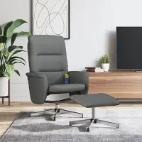 vidaXL Cloris Designermöbel Massagesessel mit Fußhocker Dunkelgrau Stoff 2024 Neu