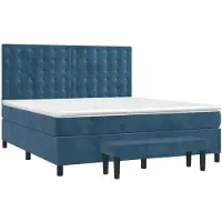 Syfax Boxspringbett mit Matratze Dunkelblau 160x200 cm Samt