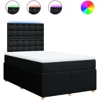Syfax Boxspringbett mit Matratze Schwarz 120x200 cm Stoff