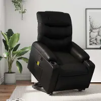 Prolenta Maison Exclusive - Massagesessel mit Aufstehhilfe Schwarz Kunstleder