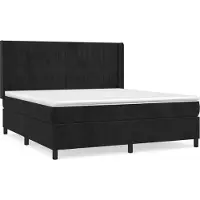 Syfax Boxspringbett mit Matratze Schwarz 180x200 cm Samt