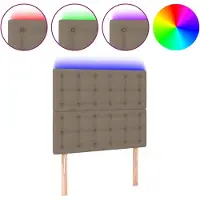 Syfax LED Kopfteil Taupe 90x5x118/128 cm Stoff