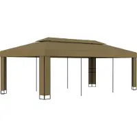 Syfax Pavillon mit Doppeldach 3x6 m Taupe 180 g/m²