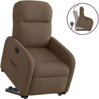 Syfax Relaxsessel mit Aufstehhilfe Braun Stoff
