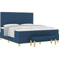 Syfax Boxspringbett mit Kopfteil Blau 200 x 180 cm Stoff