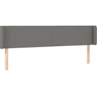 Syfax Kopfteil mit Ohren Dunkelgrau 183x16x78/88 cm Stoff