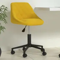 vidaXL Hochwertig Bürostuhl Drehbar Senfgelb Samt 335491