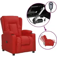 Syfax Relaxsessel Elektrisch Weinrot Kunstleder