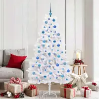 Prolenta Maison Exclusive - Künstlicher klappbarer Weihnachtsbaum Weiß 180 cm PVC und Stahl