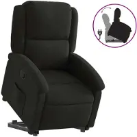 Syfax Relaxsessel mit Aufstehhilfe Schwarz Stoff