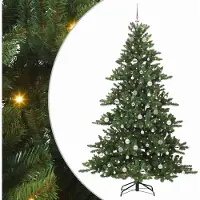 vidaXL Möbel Künstlicher klappbarer Weihnachtsbaum Grün 210 cm PVC und Stahl - Künstliche Weihnachtsbäume CLORIS9220813