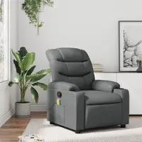vidaXL Möbel Massagesessel Relaxsessel Grau Kunstleder - Fernseh- & Relaxsessel 3206905