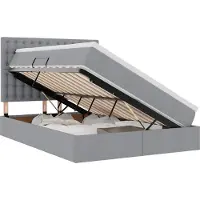 vidaXL Aufbewahrungsbett mit Matratze Hellgrau 140 x 190 cm Stoff