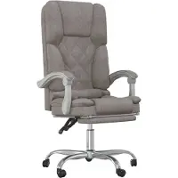 vidaXL Bürostuhl mit Massagefunktion Taupe Stoff