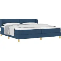Syfax Boxspringbett mit Matratze mit Kopfteil Blau 200 x 200 cm Stoff