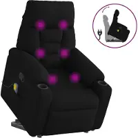 vidaXL Stabli Möbel Massagesessel mit Aufstehhilfe Schwarz Stoff - Fernseh- & Relaxsessel CC6085942 2parcel