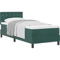 Syfax Boxspringbett mit Matratze Dunkelgrün 80 x 200 cm Samt