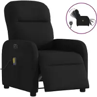 Syfax Massagesessel Elektrisch Schwarz Stoff