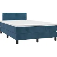 Syfax Boxspringbett mit Matratze Dunkelblau 120x190 cm Samt
