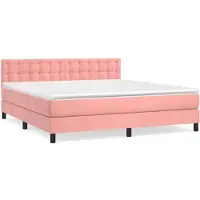 Syfax Boxspringbett mit Matratze Rosa 160x200 cm Samt