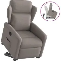 Syfax Relaxsessel mit Aufstehhilfe Taupe Stoff