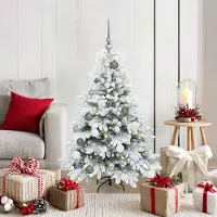 vidaXL "Schlussverkauf" Künstlicher Weihnachtsbaum(1 pc) - Kunstbaum/Tannenbaum - mit 150 LEDs Weiß 120 cm PE und PVC C7955